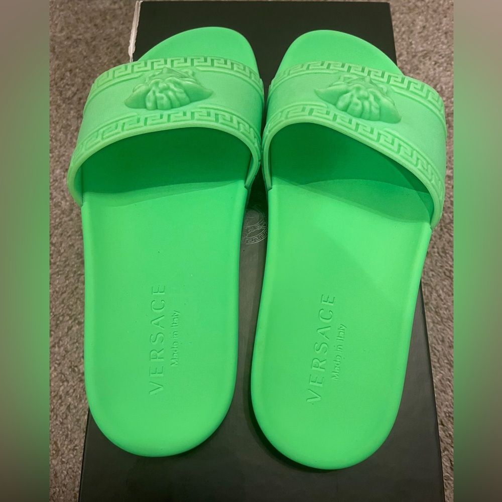 Lime Green Versace Slides size 42.5(US 9.5) Never Worn